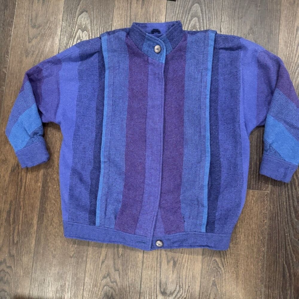 Vintage Avoca Collection Ireland Jacket | 100% Pure New Wool | Purple Size M